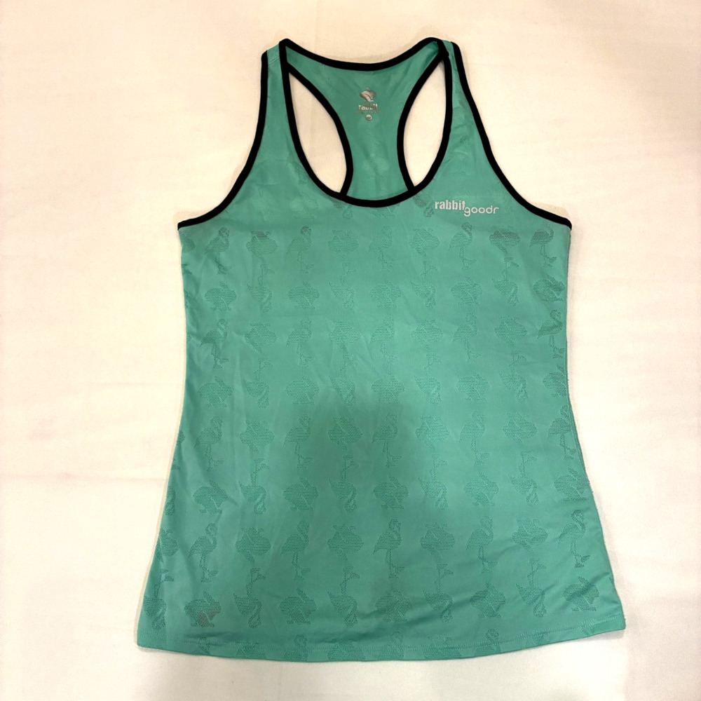 Rabbit Goodr Limited Edition Women’s Running Tank M Soft Turquoise Navy Trim